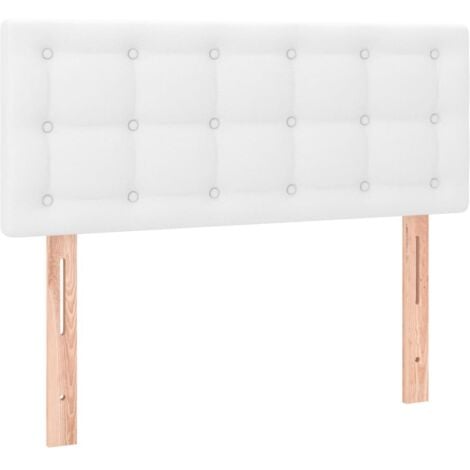 Cabecero con LED cuero sintético blanco 100x5x78/88 cm vidaXL