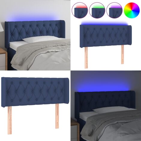 Cabecero con LED de tela azul 103x16x78/88 cm - Cabecero azul - Cabecero con luz LED