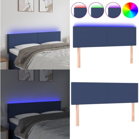 Cabecero con LED de tela color crema 144x5x78/88 cm - Cabecero de cama - Cabecero LED