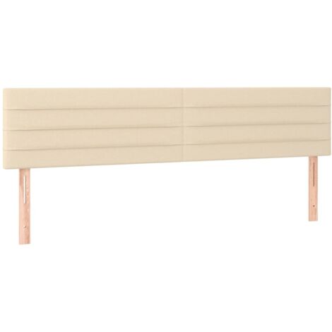 Cabecero con LED de tela color crema 160x5x78/88 cm vidaXL