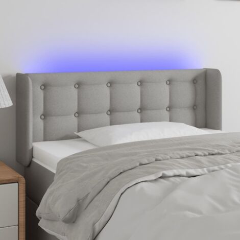 Cabecero con LED de tela gris claro 83x16x78/88 cm vidaXL