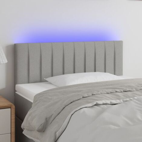 Cabecero con LED de tela gris claro 90x5x78/88 cm vidaXL