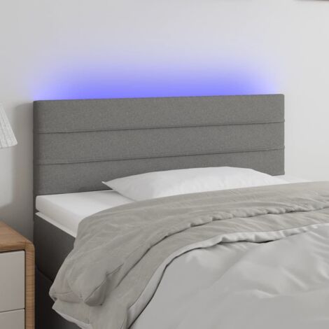 Cabecero con LED de tela gris oscuro 90x5x78/88 cm vidaXL