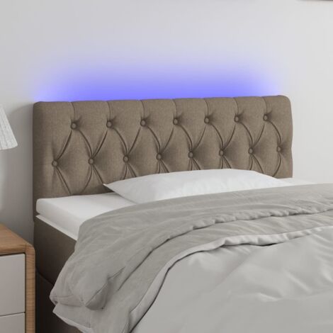 Cabecero con LED de tela gris taupe 100x7x78/88 cm vidaXL