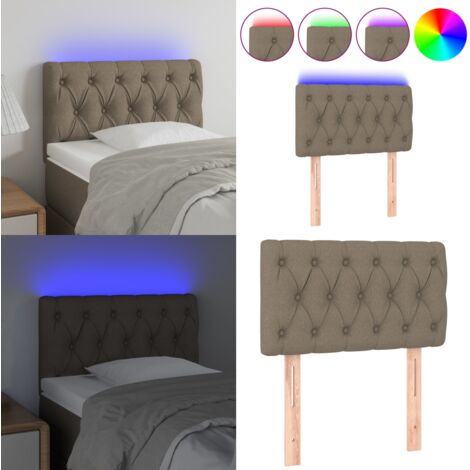 Cabecero con LED de tela gris taupe 80x7x78/88 cm - Cabecero de cama - Cabecero LED