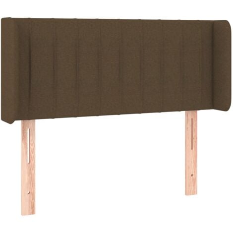 Cabecero con LED de tela gris oscuro 147x16x118/128 cm   - Gris