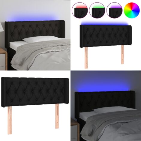 Cabecero con LED de tela negro 103x16x78/88 cm - Cabecero de cama - Cabecero negro
