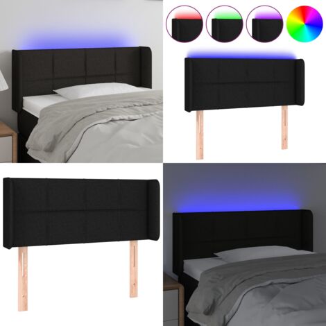 Cabecero con LED de tela negro 103x16x78/88 cm - Cabecero de cama - Cabecero negro