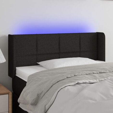 Cabecero con LED de tela negro 83x16x78/88 cm vidaXL
