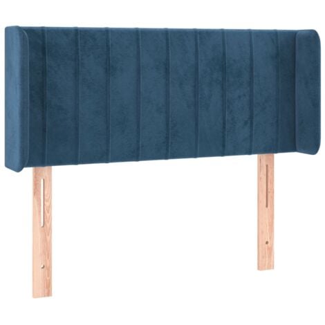 Cabecero con LED de terciopelo azul oscuro 103x16x78/88 cm vidaXL