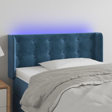 Cabecero con LED de terciopelo azul oscuro 83x16x78/88 cm vidaXL
