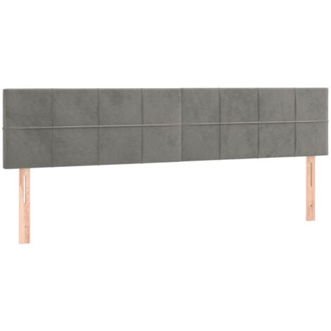 Cabecero con LED de terciopelo gris claro 160x5x78/88 cm vidaXL