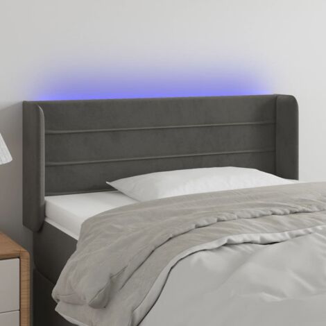Cabecero con LED de terciopelo gris oscuro 103x16x78/88 cm vidaXL