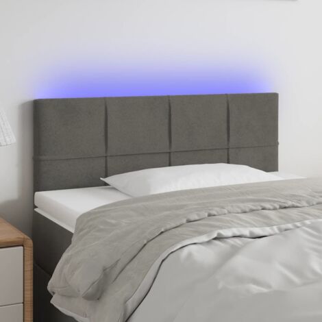 Cabecero con LED de terciopelo gris oscuro 80x5x78/88 cm vidaXL