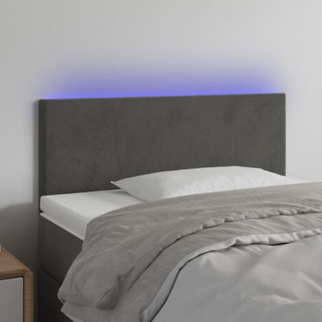 Cabecero con LED de terciopelo gris oscuro 90x5x78/88 cm vidaXL