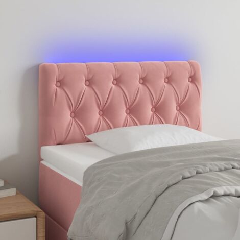 Cabecero con LED de terciopelo rosa 80x7x78/88 cm vidaXL