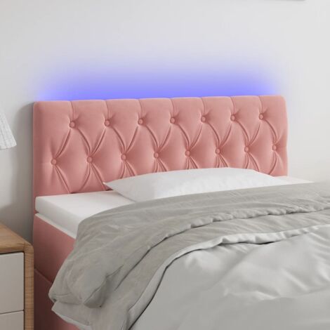 Cabecero con LED de terciopelo rosa 90x7x78/88 cm vidaXL