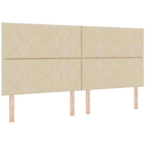 Cabecero con luces de tiras LED con cabecera Crema 200 cm tela vidaXL