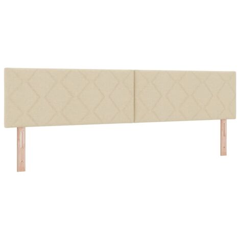 Cabecero con luces de tiras LED con cabecera Crema 200 cm tela vidaXL