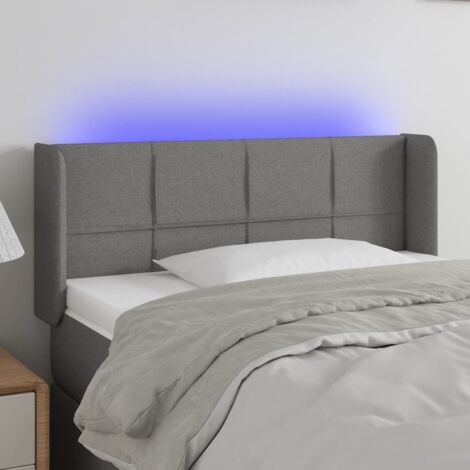 Cabecero con luces LED de tela gris oscuro 93x16x78/88 cm vidaXL