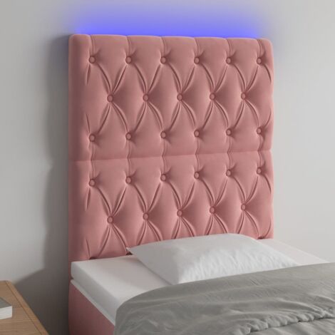 Cabecero con luces LED terciopelo rosa 80x7x118/128 cm vidaXL