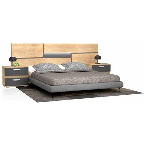 Cabecero con mesitas Ataneq Pure Cambria - Grafito (ancho) x 60cm (alto)