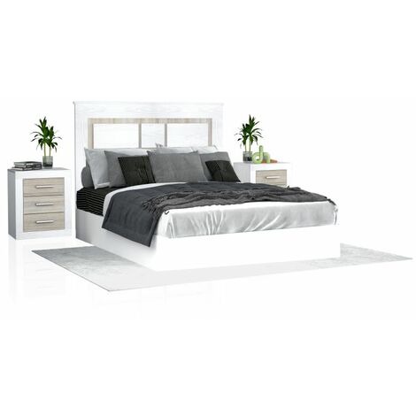 Cabecero con mesitas Kira Andersen Pino - Gris (ancho) x 119cm (alto)