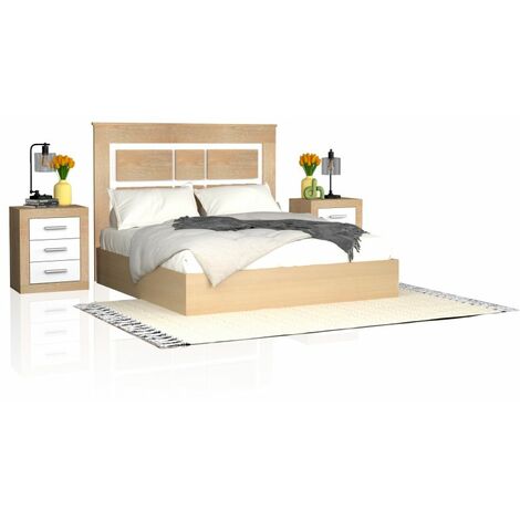 Cabecero con mesitas Kira Cambria - Blanco (ancho) x 119cm (alto)