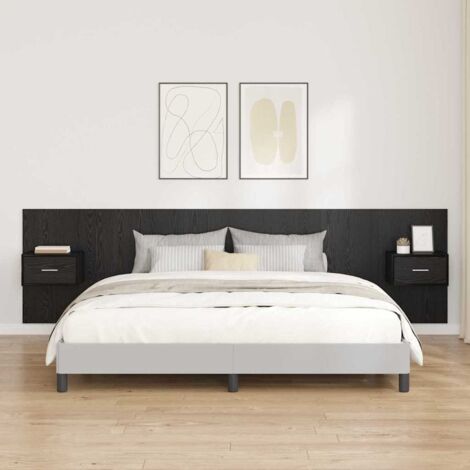 Cabecero con Mueble 3 pcs Roble Negro Madera de ingeniería