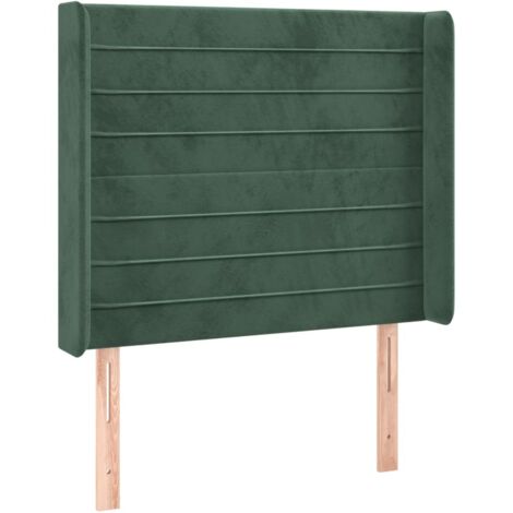 Cabecero con orejas de terciopelo verde oscuro 83x16x118/128 cm vidaXL