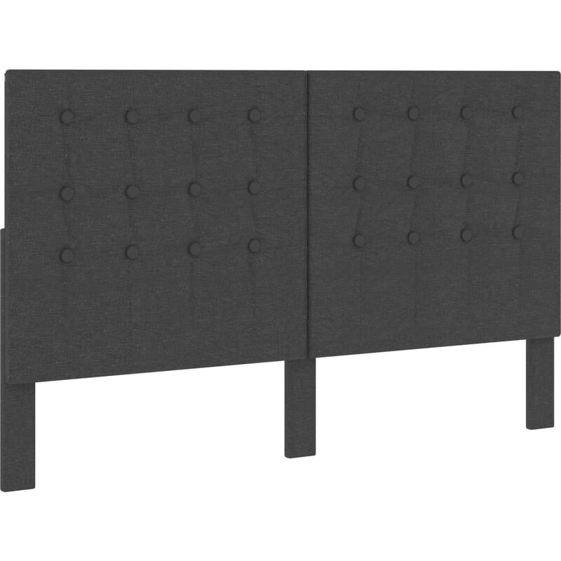 

Cabecero copetudo de tela gris oscuro 160x200 cm