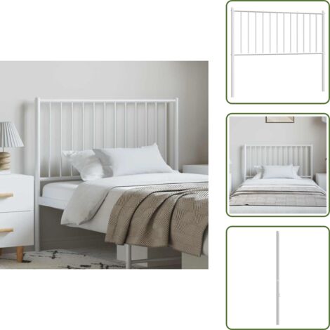 Cabecero de acero - vidaXL Cabecero de repuesto de metal blanco 100 cm - Cabecero de cama de metal