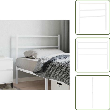 Cabecero de acero - vidaXL Cabecero de repuesto de metal blanco 100 cm - Cabecero de cama para dormitorio