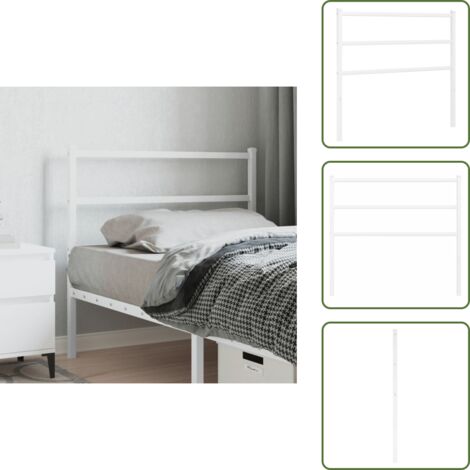 Cabecero de acero - vidaXL Cabecero de repuesto de metal blanco 107 cm - Cabecero de cama para dormitorio