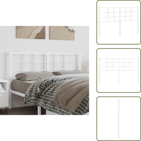 Cabecero de acero - vidaXL Cabecero de repuesto de metal blanco 135 cm - Cabecero de cama con tubos cuadrados