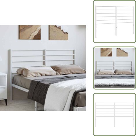 Cabecero de acero - vidaXL Cabecero de repuesto de metal blanco 135 cm - Cabecero de cama de metal