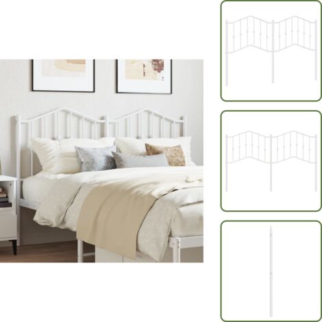 Cabecero de acero - vidaXL Cabecero de repuesto de metal blanco 140 cm - Cabecero de cama de metal