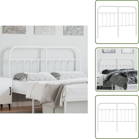Cabecero de acero - vidaXL Cabecero de repuesto de metal blanco 140 cm - Cabecero de cama para dormitorio