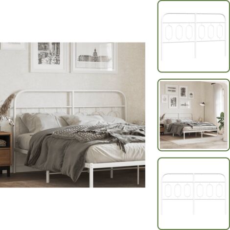Cabecero de acero - vidaXL Cabecero de repuesto de metal blanco 140 cm - Cabecero para cama
