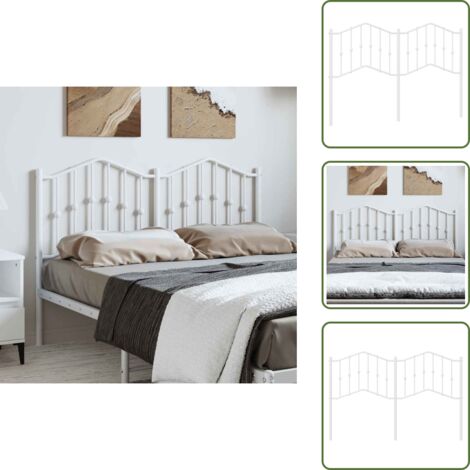 Cabecero de acero - vidaXL Cabecero de repuesto de metal blanco 150 cm - Cabecero de cama de metal