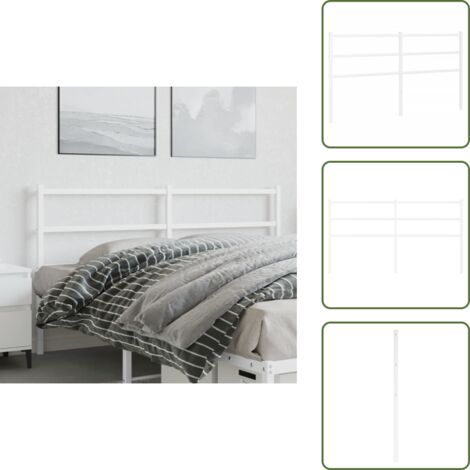 Cabecero de acero - vidaXL Cabecero de repuesto de metal blanco 150 cm - Cabecero de cama de metal