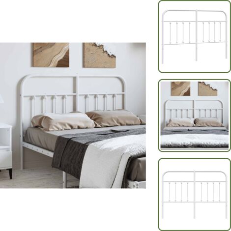 Cabecero de acero - vidaXL Cabecero de repuesto de metal blanco 150 cm - Cabecero de cama de metal