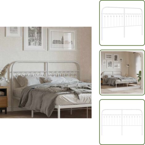 Cabecero de acero - vidaXL Cabecero de repuesto de metal blanco 150 cm - Cabecero para cama