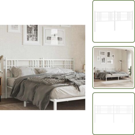 Cabecero de acero - vidaXL Cabecero de repuesto de metal blanco 180 cm - Cabecero de cama 180 cm