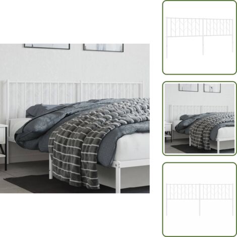 Cabecero de acero - vidaXL Cabecero de repuesto de metal blanco 180 cm - Cabecero de cama 180 cm