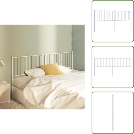 Cabecero de acero - vidaXL Cabecero de repuesto de metal blanco 180 cm - Cabecero de cama de metal