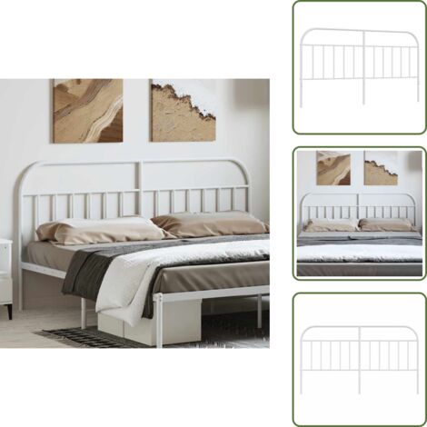 Cabecero de acero - vidaXL Cabecero de repuesto de metal blanco 180 cm - Cabecero de cama de metal
