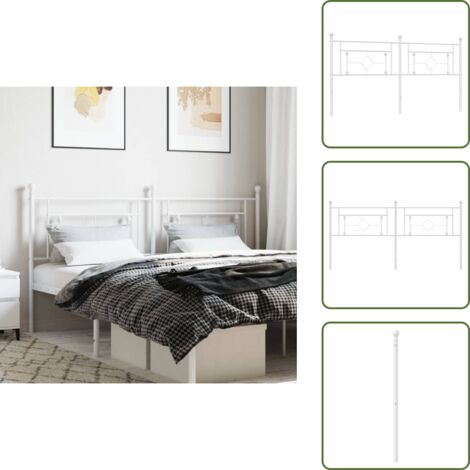 Cabecero de acero - vidaXL Cabecero de repuesto de metal blanco 180 cm - Cabecero de cama de metal