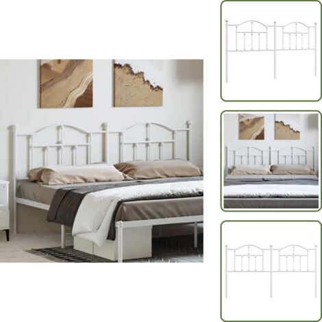 Cabecero de acero - vidaXL Cabecero de repuesto de metal blanco 180 cm - Cabecero de cama de metal