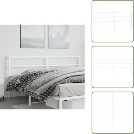 Cabecero de acero - vidaXL Cabecero de repuesto de metal blanco 180 cm - Cabecero de cama de metal